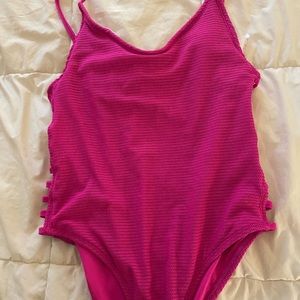 Pink one peice bathing suit